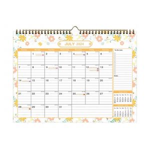 Calendrier mural 2024-2025, agenda 18 mois, affiche - Neuf