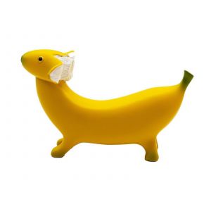 Statue de chien banane pour jardin - Figurine en r&eacute;sine pour la d&eacute;coration de la maison et du jardin - Neuf