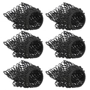 Lot De 6 Filets De Billard En Fil De Coton Anti-Salissures Avec Poches Et Sac (Noir) - Neuf