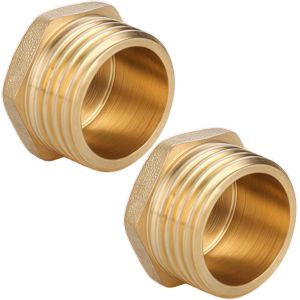 Kalanka-Bouchons En Laiton G1""(&Oslash; 32,5mm) M&acirc;le,2 Pi&egrave;ces Bouchons De Tuyaux Avec Hexagone,Bouchons En Laiton M&acirc;le,Bouchons D'extr&eacute;mit&eacute; En Raccords Filet&eacute;s,Raccords En Laiton-Kalanka - Neuf