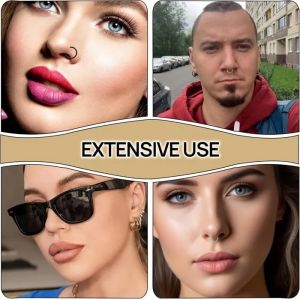 6 Pi&egrave;ces Faux Septum,Anneaux De Nez Acier Inoxydable Faux Anneau De L&egrave;vre Oreille,8 Mm Nez Faux Anneau,Faux Piercing - Neuf