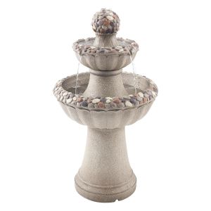 Mevronisshop-Fontaine Ext&eacute;rieure De Jardin, Hauteur 93 Cm, Cascade Moderne &Agrave; 2 Niveaux, Fontaine En Fibre De Verre Et R&eacute;sine, Avec Pompe &Agrave; Eau, Pour Jardins, Terrasses, Arri&egrave;re-Cour, D&eacute;coration D'int - Neuf