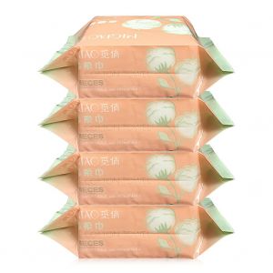 Hjlian Lot De 4 Serviettes Nettoyantes Jetables, Debarbouillettes, Usage Humide Et Sec, Pour Essuyer Le Visage En Douceur, Lot De 30 Pieces - Neuf