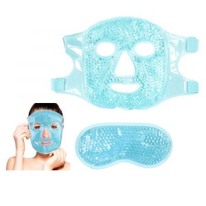 Lot De 2 Compresses Froides En Gel Pour Thérapie Par Le Chaud Et Le Froid, Masque Anti-Stress Contre La Migraine, Réduit Les Poches Sous Les Yeux, Les Cernes Et Le Dos En Tissu - Neuf