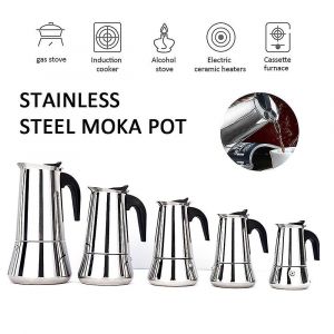 Cafetiere 2 a 12 tasses, cafetiere moka, percolateur, cafetiere en acier inoxydable, expresso - Neuf