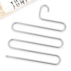 (14,17 X 13,38 Pouces, Paquet De 2, Ruban) Cintres &Agrave; Pantalons En Acier Inoxydable De Type S Organisateur De Rangement Pour Pantalons, Jeans, &Eacute;charpes Suspendues - Neuf