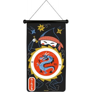 Sansh-Janod Magnétiques Thème Ninja-6 Fléchettes En Plastique Tissu Recto Verso-Jeu Aimanté À Suspendre-Dès 4 Ans, J02089, Multicolore, 44 X 4 X 65 - Neuf