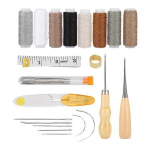 Kit De Bricolage D'outils D'artisanat En Cuir Avec Fil &Agrave; Coudre Aiguilles Couture Poin&ccedil;ons Faisant Des Accessoires - Neuf