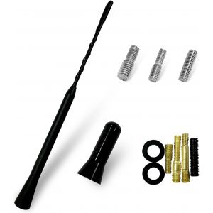 Une antenne de Voiture de 23 cm, avec Une d&eacute;coration d'antenne Noire de 3,5 cm, Une Antenne Noire modifi&eacute;e FM/AM, Une antenne Radio Universelle de Toit de Voiture. - Neuf