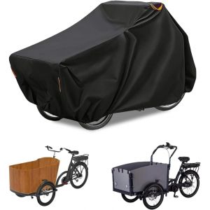 Subzonal-Housse Protection Velo Cargo Bache, 420d Oxford Bache Velo Exterieur 225x105x110cm, Housse Velo Pour Velo Cargo, Velo Impermeable Exterieur Housses Avc Pochette De Rangement, Protection Uv - Neuf