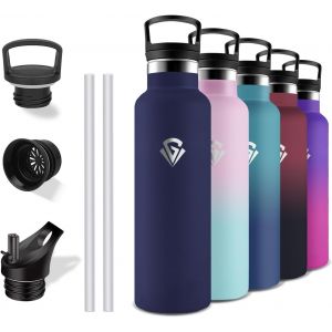 Gourde Isotherme, 750 Ml Bouteille D'eau, Gourde Paille, Sans Bpa, Gourde Inox, Avec Paille Et Ouverture Pour Boire, Gourde Metal, Double Isolation, Pour Bureau, Voyage, Camping, Yoga, Randonnée - Neuf