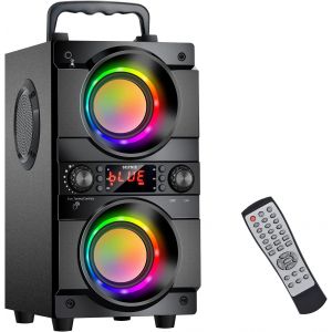 ChenQuanSarl-Enceinte Bluetooth Portable, 60W Son Surround À 360 Degrés,Haut Parleur Bluetooth Sans Fil Maison, Extérieur Enceinte Avec Lumières Led, Stéréo, Tws, Radio Fm,Pour Ordinateur, Tablette, - Neuf