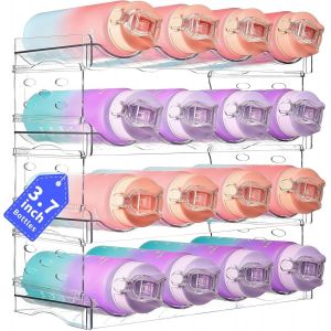 Organisateur Frigo Empilable,16 Bouteilles-Porte Bouteille Pratique Pour R&eacute;frig&eacute;rateur,Range Bouteille Frigo Pour Eau Et Vin (4 Couches 16 Bouteilles) - Neuf