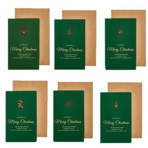 Des Cartes de V?ux, 6 Retro Or en M&eacute;tal Estamp&eacute; Cartes de Voeux, carte-Cadeau d'Entreprise, Petit Anniversaire Cartes de V?ux avec Enveloppes, des Cartes de Voeux - Neuf