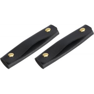 SJZG-Lot De 2 Housses De Poign&eacute;e De Sac &Agrave; Main En Cuir Synth&eacute;tique Pour Valises, Sacs &Agrave; Provisions (13 X 10 Cm, Noir) - Neuf