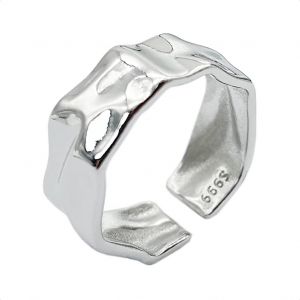 Kahfl-Bague Reglable Femme Homme,Bague Adjustable,Pouce Bague Ouverte Bague Anneau Bagues,Bague Pouce Bague Orteil Bijoux Simple Vintage Pour Femme Fille Homme Ado (Argent) - Neuf