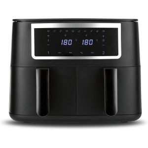Air Fryer Avec 2 Tiroirs - 2 X 4 L | Pour Cuire En M&ecirc;me Temps | Friteuse &Agrave; Air Chaud Avec &Eacute;cran Tactile, Minuterie & Arr&ecirc;t Automatique | 10 Programmes | Frire Presque Sans Huile - Neuf