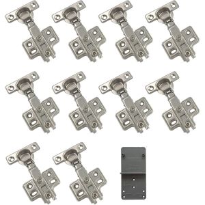 90 Degr&eacute; Plein Recouvrante 26mm Soft Close Mini Charnieres avec Amortisseur Hydraulique Fermeture Automatique Charni&egrave;re &agrave; Amorti pour Armoires de Porte Lot de 10 - Neuf