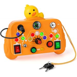 Busy Board Montessori 2 Ans - Jouets D'&eacute;veil Et 1er &Acirc;ge Avec Interrupteur Lumineux Led - Voyage Portables Jouet Enfant 2 3 4 5 Ans - Neuf