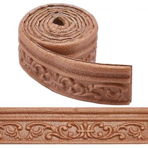 Kalanka-82 X 3,3 Cm Marron Moulure À Décoller Et À Coller En Mousse Flexible Autocollante (2)D Pour Papier Peint Décoratif, Bordure Murale En Mousse, Plinthe, Miroir, Lignes Murales, Décoration - Neuf