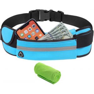 KALANKA-Femme Homme Ceinture de Course, Sac Banane de Sport Etanche Sacoche Pochette Running Belt Réglable pour Argent Passeport Billets Téléphone Portable, Convient pour Escalade,Vélo,Voyage,Jogging - Neuf