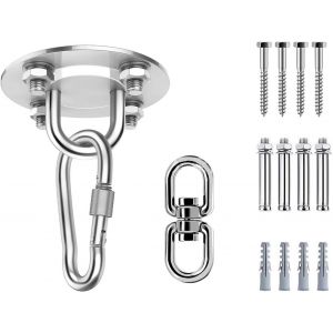 Checarzhn--No1-Crochet De Plafond Résistant, Crochet De Plafond, Balançoire, Capacité De 450 Kg, Rotation À 360 °, Vis Avec Suspension, Crochets De Hamac Rotatifs - Neuf