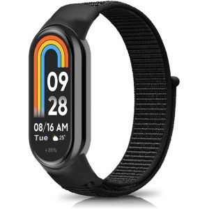 Kalanka-Nylon Bracelet Pour Xiaomi Smart Band 10/9 / 8, Hommes Femmes Souple Réglable Sport Respirant Bracelet Pour Xiaomi Mi Band 10/9 / 8 - Noir - Neuf