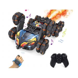 Voiture t&eacute;l&eacute;command&eacute;e acrobatique &agrave; 8 roues avec commande gestuelle et fonction de pulv&eacute;risation - Neuf