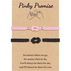 Eryi-Bracelet Couple Cadeau Pour Amoureux Homme Femme - Amulette Kabbale Pour Anniversaire Fiançailles - Petite Amie Petit Ami Mari Epouse (Noir + Blanc) - Neuf