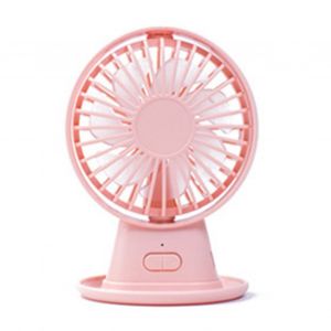 HJLIAN Ventilateur de bureau a double lame, mini ventilateur USB pliable a 2 tetes pour bureau etudiant 116, rose - Neuf
