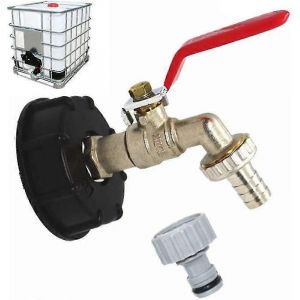 Robinet De R&eacute;servoir 1000l S60x6 Connecteur De Robinet Ibc Avec Connecteur De Tuyau 1/2"",Adaptateur De R&eacute;servoir De Vidange,Pour Robinet De Jardin,Pour Adaptateur De R&eacute;servoir (1 Pi&egrave;ce) A - Neuf