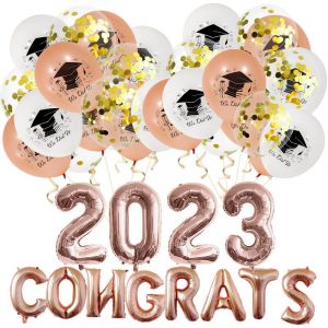 Kit de ballons de remise de dipl&ocirc;me 2023 D&eacute;corations de f&ecirc;te 2023 ABI 2023 Ballons en aluminium D&eacute;corations de remise de dipl&ocirc;me - Neuf