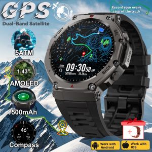 T-Rex 3 Intégré Double Bande Gps Montre Intelligente Hommes Smartwatch Boussole Altimètre Barométrique 5atm Ip69k Étanche Amoled Hd Montres -Noir Rouge Silicone 2-Guhuavmi T-Rex 3 - Neuf
