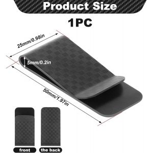 Pince &Agrave; Billets En Fibre De Carbone,Mince Pince &Agrave; Billets En M&eacute;tal Portefeuille Fin Noir Brillant Simple Et Business Money Cash Clip Pour Cartes De Visite Cartes De Cr&eacute;dit Esp&egrave;ces Black - Neuf