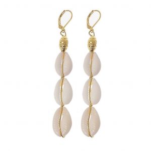 Fait &Agrave; La Main Boh&egrave;me Boucles D'oreilles Cauris Naturel Pour Coquillage Pendentif Goutte Boucle D'oreille - Neuf