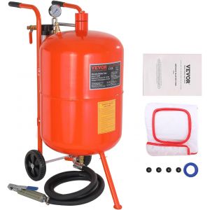 VornixorSarlshopSableuse Haute Pression 75,7 L Kit de Sablage &agrave; Air 60-110 PSI R&eacute;servoir de Sablage Abrasif Portable avec 4 Buses en C&eacute;ramique et S&eacute;parateur Huile-eau pour &Eacute;limination Peinture, Tache - Neuf