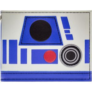 asas-The Empire Strikes Back Star Wars R2-D2 Droïde De Réparation Rebel Alliance Portefeuille Bi-Fold Porte-Id & Porte-Cartes,Bleu - Neuf