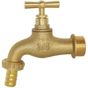 Robinet d'arrosage &agrave; clapet-Arriv&eacute;e 20/27-Nez 20/27-Laiton bross&eacute;-Raccord au nez - Neuf