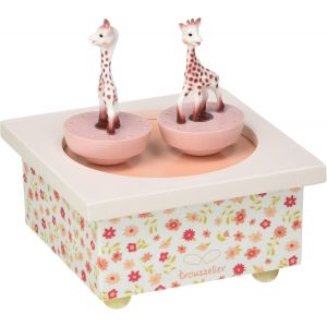 Sophie La Girafe. - Bo&icirc;te &Agrave; Musique Dancing - Id&eacute;al Cadeau De Naissance - 2 Figurines Amovibles - Fonctionnement Simple - Musique Feelings - Colori Rose - Neuf