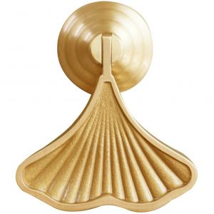 Poign&eacute;e de meuble en laiton en forme de feuille de ginkgo pour tiroirs et portes - Neuf