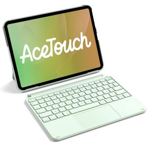 Coque Clavier Pour Ipad 11E/10E G&eacute;n, Pour Ipad 10E (10,9"")/11E (2025 A16), Air 11"" M3/M2, Air 6/5/4E, Pro 11 4E-1Re, Clavier Ultral&eacute;ger D&eacute;tachable Avec Pav&eacute; Tactile, Verts Acetouch - Neuf