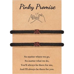 Eryi-Bracelet Pour Couple - Cadeau Pour Couple - Bracelet D'amitié - Cadeau De Saint-Valentin - Noël - Cadeau D'anniversaire Pour Petit Ami, Petite Amie, Mari, Femme, Famille, Amis (Noir - Neuf