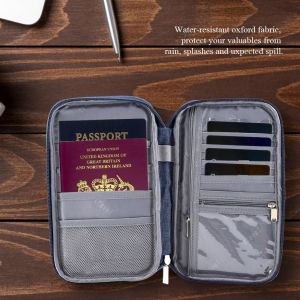 HJLIAN Porte-passeport de voyage, organiseur de cartes de credit, portefeuille, porte-documents, porte-cartes (bleu S) - Neuf