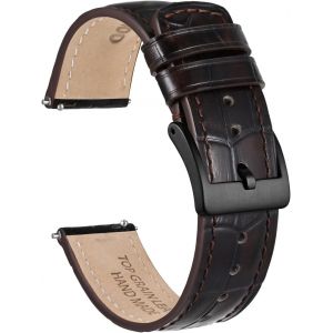 Kal-Bracelets De Montre Cuir De Grain D'alligator, Rel&acirc;chez Rapidement Le Bracelet De Montre De Remplacement Pour Hommes, Largeur De Bande 18mm 20mm 22mm - Neuf