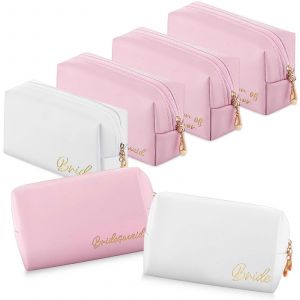 8-Pi&egrave;ce De Mari&eacute;e Cosmetic Bag Set De Mariage, De Voyage D'Articles De Toilette Organisateurs, Le Tissu, Le Maquillage Des Sacs, Des Sacs De Voyage Vanity Case, Rose - Neuf