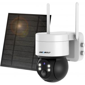 CHECARZHN--NO1-2K Wifi Caméra Surveillance Exterieure Sans Fil Solaire, Ip Camera Batterie Rechargeable Pir Détection, 355° Pan 90 °Tilt Ptz Caméra Cctv, Vision Nocturne Couleur - Neuf