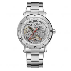 Montre-Bracelet Mecanique Automatique Pour Homme, Bracelet En Acier Inoxydable Creux, Etanche - Neuf