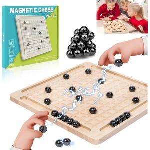 Asfasfq-Jeu D'échecs Magnétique, Magnetic Chess Game, Avec 20 Pierres Magnétiques, Magnetic Chess Set, Échiquier Magnétique, Jeu Magnétique, Échiquier Portable Pour Les Réunions De Famille Et Les Voy - Neuf