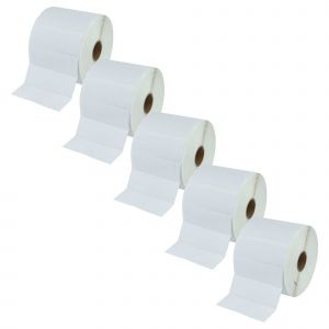 vhbw 5x Rouleau d'étiquettes thermique 25,4mm x 76,2mm (2000 étiquettes) compatible avec Toshiba TEC B-SV4D étiqueteuse - autocollant blanc - Neuf