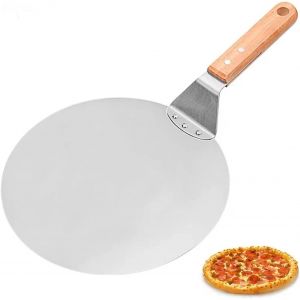 Pelle À Pizza En Acier Inoxydable De Qualité Alimentaire De Qualité Supérieure Avec Manche En Bois De 22 Cm 25,5 X 25,5 Cm / 10 Pouces Pizza Pour La Cuisson Pizza Faite À La Main Accessoires De Four À Pizza Raffinés - Neuf
